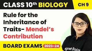 Class 10 Biology Chapter 9  Rule for the Inheritance of Traits Mendel’s Contribution [upl. by Sremmus]