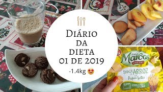 Diário da Dieta 1 de 2019 🤗😍 voltando a rotina fim de festas tentando focar [upl. by Natsirc530]