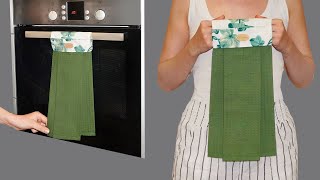 How to sew a handmade kitchen towel in 5 minutes [upl. by Yentuoc]