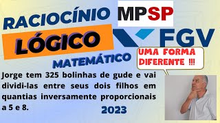 FGV 2023 RACIOCÃNIO LÃ“GICO MATEMÃTICO MP SP ANALISTA DE PROMOTORIA I ASSISTENTE SOCIAL QUESTÃƒO 16 [upl. by Avlem]