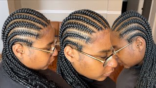 Watch Me Do Straight Back FeedIn Braids  Simple Braided Style [upl. by Suolekcin612]