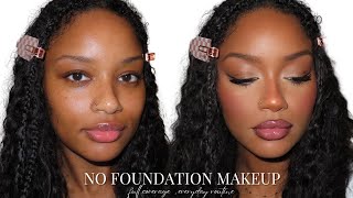 HOW TO NOFOUNDATION MAKEUP TUTORIAL  FULL COVERAGE LIGHT WEIGHT MAKEUP LOOK [upl. by Obrien129]