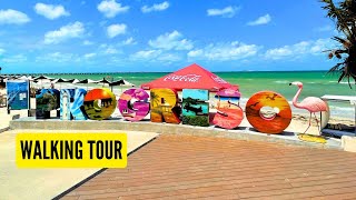 🇲🇽 Beach Walk of Progreso Yucatan Mexico  Spring Break Walking Tour 2024 [upl. by Alvar]