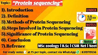 Protein sequencing  Methods of protein sequencing  Protein  Biochemistry [upl. by Stefan]