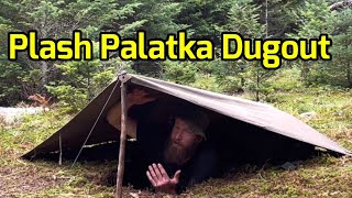 Plash Palatka Dugout Shelter Poncho Stealth Camping [upl. by Ennywg412]