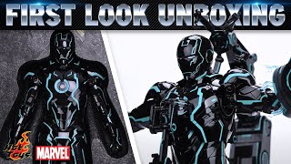 Hot Toys Neon Tech Iron Man with SuitUp Gantry Figure Unboxing  First Look [upl. by Landri]