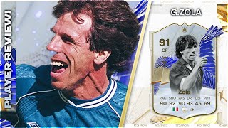 HES TOO GOOD TOTY ICON 91 RATED GIANFRANCO ZOLA PLAYER REVIEW  EA FC24 ULTIMATE TEAM [upl. by Lirrad]