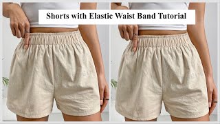 How to sew pants with Elastic Waistband Tutorial  Elastic waist band pants [upl. by Aliuqet]