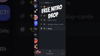 FREE NITRO DROP on my new server shorts discord freediscordnitro [upl. by Parsaye]