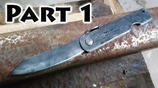 DIY Blacksmith Forging a Traditional Japanese Friction Folding Knife From Rebar  Higo No Kami Pt 1 [upl. by Ymmit]