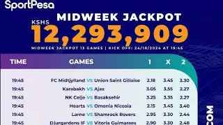 SPORTPESA MIDWEEK JACKPOT PREDICTION 24TH OCTOBER 2024 DOUBLE CHANCE [upl. by Leacim525]