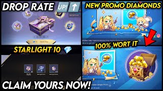 NEW PROMO DIAMOND EVENT  DRAW STARLIGHT 10 DIAMONDS LUCKY CHEST JULY  MLBB [upl. by Ahsoek165]