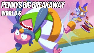 Pennys Big Breakaway Full Game Walkthrough  World 5 Bubblin 100 [upl. by Williams794]