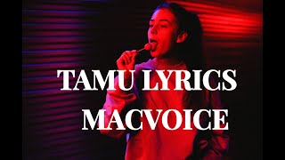 Macvoice ft Rayvanny  Tamu music Lyrics [upl. by Bevash]