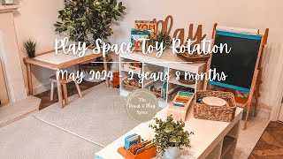 Toy Rotation amp Play Space Walkthrough  Montessori inspired playroom  May 2024 [upl. by Lindon]