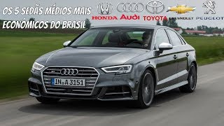 Os 5 sedans médios mais econômicos do Brasil Top Sounds  Top Carros [upl. by Frymire]