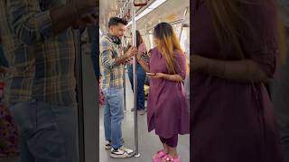 Metro mein ladki patane ki new trick unlock 😡🤪 shortsfeed prank metroprank metro shorts [upl. by Cy]