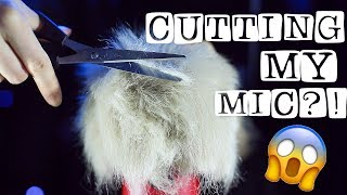 ✂️ ASMR  CUTTING MY FLUFFY MIC ✂️ hair massage cutting sound combing [upl. by Narhet495]