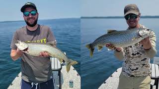 Jigging Lake Trout on Grand Traverse Bay [upl. by Enirhtac771]