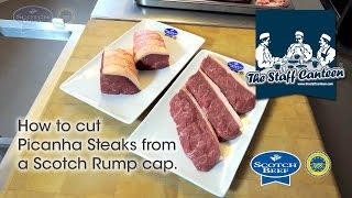 How to cut picanha steaks from a Scotch Beef rump cap [upl. by Amilah]