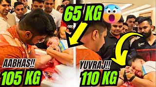 THIS 65 KG ARM WRESTLER PINNED AABHAS RANA amp YUVRAJ [upl. by Tallu]