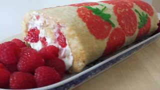 Patterned Raspberry Swiss Roll Recipe [upl. by Mima]