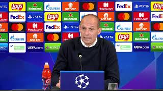 VIDEOCONFERENZA STAMPA DI MORATA ED ALLEGRI ALLA VIGILIA DI VILLAREAL JUVENTUS [upl. by Bearce]