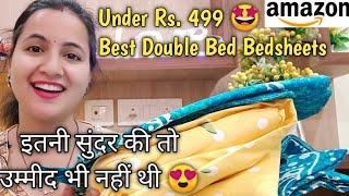 Under 499 Bedsheets Haul  Affordable Bedsheet Haul From Amazon [upl. by Adar]