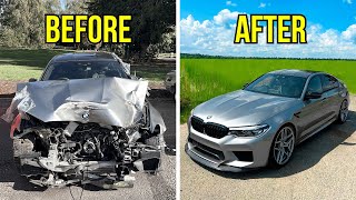 FULL BUILD  REBUILDING A CRASH DAMAGED BMW M5 COMPETITION [upl. by Mayeda738]