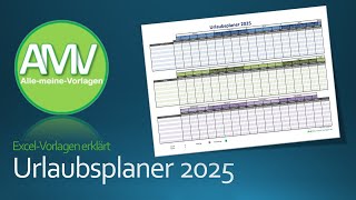 Urlaubsplaner 2025 als Excel Vorlage und als PDF [upl. by Woodley]