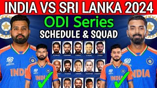 India vs Sri Lanka ODI Series 2024  India vs Sri Lanka ODI Squad 2024  Ind vs Sl ODI Squad 2024 [upl. by Lisle]