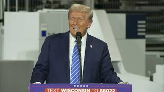 RAW VIDEO Donald Trump delivers remarks in Waunakee Wisconsin 2 [upl. by Nonnahs856]