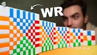 SUPERFLIP Rubik’s Cube Relay WORLD RECORD 11x11 to 3x3 [upl. by Oknuj]