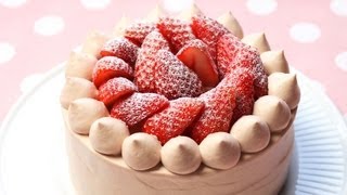 【スイーツレシピ】苺チョコショートケーキStrawberry chocolate shortcake [upl. by Tavey]