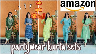 Amazon kurta set haul  Affordable kurta set haul  Amazon partywear kurti haul [upl. by Grassi]