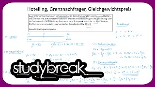 Hotelling Grenznachfrager Gleichgewichtspreis  Preistheorie [upl. by Eads728]