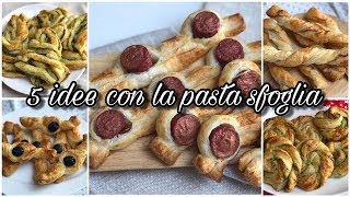 Pasta Sfoglia  5 IDEE APERITIVO facili e veloci [upl. by Namar65]