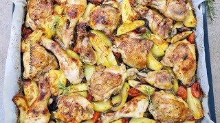 Pollo al forno con patate cipolle e pomodorini [upl. by Bennink606]