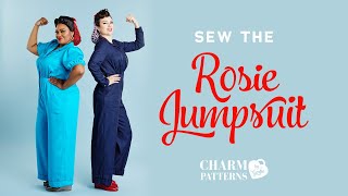 Charm Patterns Rosie 1940s Jumpsuit Sewing Tutorial Vintage Inspired Womens Boilersuit [upl. by Nunci847]