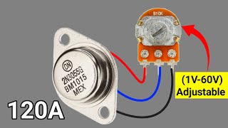 How To Make Adjustable Voltage Regulator Using 2N3055  Transistor Voltage Controller Circuit [upl. by Ahsimot182]