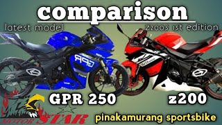 GPR 250 x z200  comparison  pinakamurang sportsbike [upl. by Ymerrej]