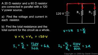 Physics 1342e  Parallel Circuit Example [upl. by Montanez]