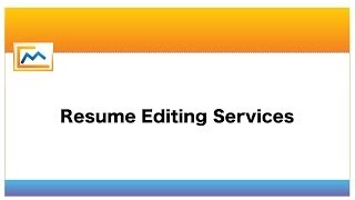 Resume  Cover Letter Editing Process  Info Video [upl. by Yellac]