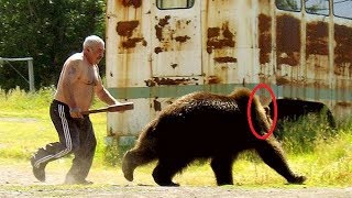 80 year old Russian Man Fights Bear [upl. by Shelagh]