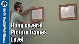 How to hang several picture frames level Hanging picture frames for DIY beginners [upl. by Shana]