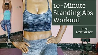 Do this 10 Mint Standing flat belly workout Lose Hanging BellyAbs [upl. by Allebram]