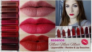 essence NEUHEIT♡ Matt matt matt Lippenstift Review amp Lip Swatches [upl. by Acino786]