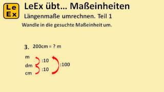 Übungen zum Umwandeln von Längenmaßen Teil 1 LeEx rechnet [upl. by Steffy757]