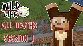 SESSION 1 ALL DEATHS  Wild Life SMP [upl. by Ymmak]