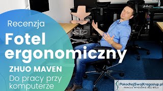 Fotel biurowy ergonomiczny Maven czarny ZFGT300A do pracy przy komputerze w biurze recenzja [upl. by Sinegra]